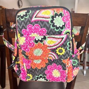 Vera Bradley Floral Backpack - Pink, Orange, Green, Gray